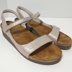 Naot Madison Metallic Beige Sandals, Euro 40, US 9, From The Elegant Collection